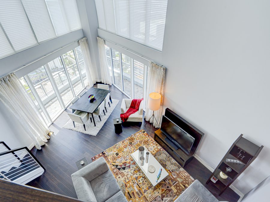 Brickell penthouse interior framed by buyer's POV