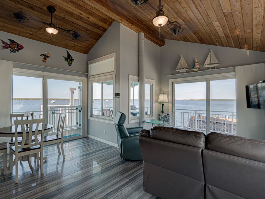Key Largo waterfront living room with panoramic view